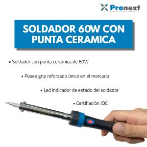 SOLDADOR 60W CON PUNTA CERAMICA PRONEXT - Vista 2
