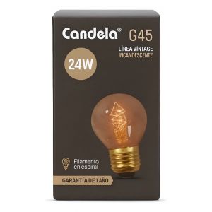 FOCO LAMPARA VINTAGE G45 ESPIRAL CANDELA FILAMENTO LUZ BLANCO CALIDO - Vista 2