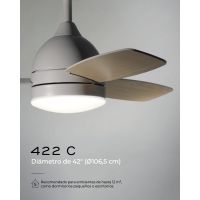 VENTILADOR DE TECHO BLANCO Y MADERA 422C CON LUZ 42” MOTOR DE ALTA EFICIENCIA LEUK