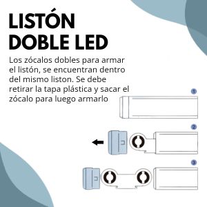 LISTON DOBLE + 2 TUBOS NANO 18 W 120 CM CALIDO - Vista 3