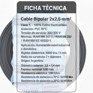 CABLE BIPOLAR 2.5 MM X 100 METROS EPUYEN - Vista 9