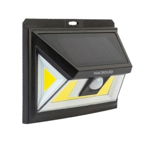 ARTEFACTO SOLAR DE PARED 5W CON SENSOR DE MOVIMIENTO 2 FUNCIONES IP65 MACROLED - Vista 2