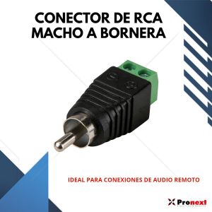 CONECTOR DE RCA MACHO A BORNERA - Vista 2