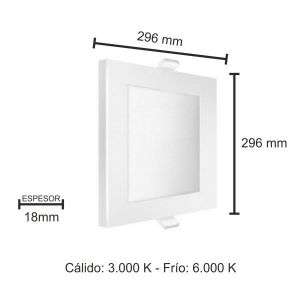 PANEL LED EMBUTIR CUADRADO 24W MACROLED - Vista 6
