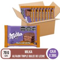 ALFAJOR MILKA TRIPLE DULCE DE LECHE 70 GR X 36 UNIDADES