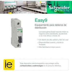 INTERRUPTOR TERMOMAGNETICO 1X10 SCHNEIDER - 4.5KA CURVA C E9 - Vista 2
