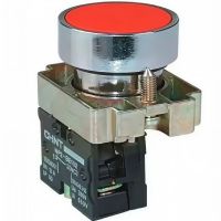 PULSADOR DE CUERPO METALICO DE 22 MM ROJO CON CONTACTO NA