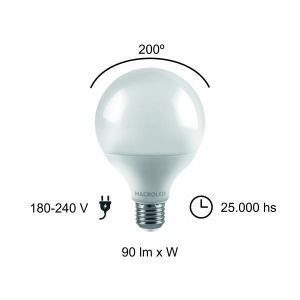 LAMPARA GLOBO CHICO LED 14W E27 MACROLED - Vista 8
