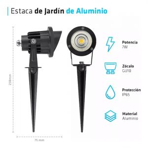 ESTACA DE ALUMINIO 7W LED CANDELA - Vista 6