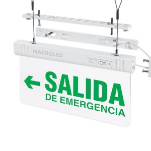CARTEL DE EMERGENCIA A LA IZQUIERDA LUMINOSO MACROLED - Vista 2