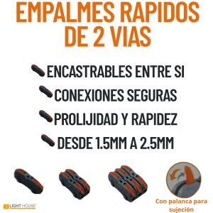 EMPALMES RAPIDOS 2 VIAS - PACK X 10 LIGTH HOUSE - Vista 3