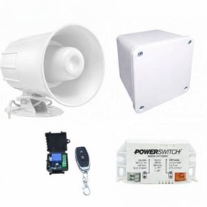 KIT ALARMA C/ SIRENA BLANCA CON CONTROL REMOTO A DISTANCIA 80 MTS 433 MHZ