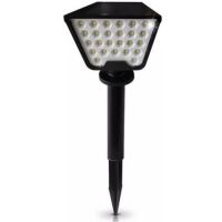 ESTACAS SOLARES LED 2W FRíA EXTERIOR CANDELA 7386 CUADRADA NEGRO