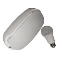 TORTUGA EXTERIOR BLANCO STAR BOX + LAMPARA 14.5W CALIDA E27 MACROLED