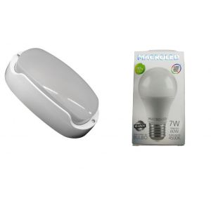 TORTUGA EXTERIOR BLANCO STAR BOX + LAMPARA 7W NEUTRO E27 MACROLED - Vista 2