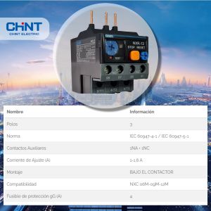 RELEVO TERMICO 1 - 1.6A P/ MINI CONTACTOR (NXC 12M) CHINT - Vista 5