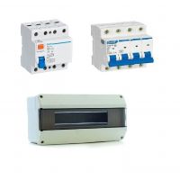 COMBO DISYUNTOR TETRAPOLAR 4X25 + TéRMICA TRIFASICO INDUSTRIAL 4X10 + TABLERO