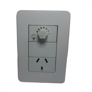 LLAVE LUZ DIMMER VARIADOR LUZ LED Y TOMA 10A JELUZ VERONA MITO BL/BL