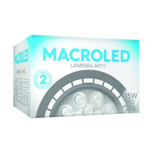 LAMPARA AR111 LED 15W 25º GU10 DE PVC GRIS MACROLED - Vista 4