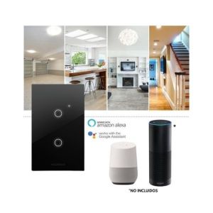 LLAVE LUZ PARED INTERRUPTOR WIFI TOUCH SMART 2 CANALES MACROLED - Vista 4