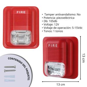 ALARMA EVACUACIÓN INCENDIO SMART WIFI CON SIRENA STROBE - Vista 4