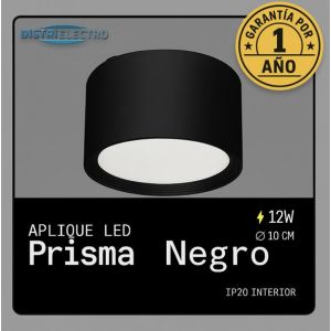APLIQUE LED DE TECHO PRISMA ALUMINIO NEGRO 12W LEUK - Vista 4