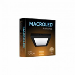 PANEL LED  APLICAR CUADRADO 12W NEGRO MACROLED - Vista 2