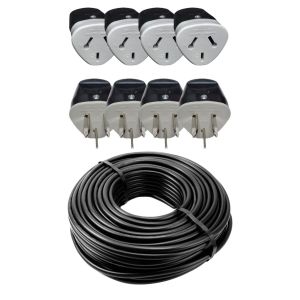 CABLE PARA HACER ALARGUE NEGRO 2X2.5 MM X 50 METROS + FICHAS