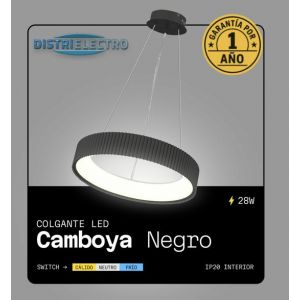 LAMPARA COLGANTE LED ACERO NEGRO 28W CAMBOYA DISEÑO MODERNO LEUK - Vista 4