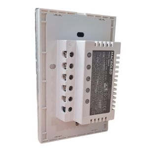 LLAVE LUZ PARED INTERRUPTOR WIFI TOUCH SMART 3 CANAL C/ CAPACITOR 7A MACROLED ROMA - Vista 3