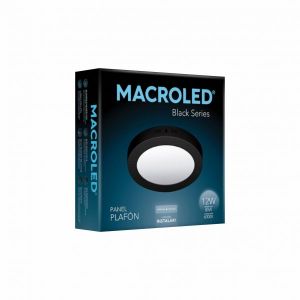 PANEL LED  APLICAR REDONDO 12W NEGRO MACROLED - Vista 4