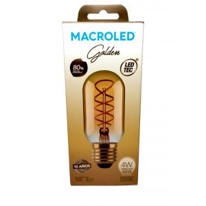 LAMPARA TUBO GOLDEN FILAMENTO LED 4W E27 MACROLED - Vista 2