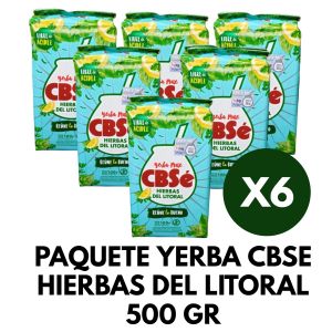 PAQUETE YERBA CBSE HIERBAS DEL LITORAL 500 GR X 6 UNIDADES - Vista 1