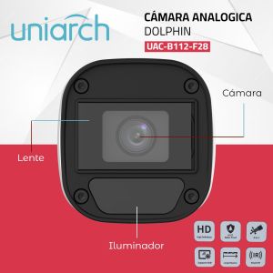 CAMARA BULLET ANALOGICA DOLPHIN 2 MPX LENTE FIJO 2.8MM UNIVIEW - Vista 4