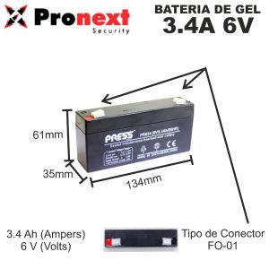 BATERIA DE GEL DE 6V 3.4 AH PRESS - Vista 2