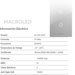 TECLA SMART ROMA MACROLED 2 CANALES CON CAPACITOR - Vista 2