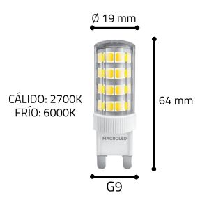 LAMPARA BIPIN 9W G9 220V MACROLED - Vista 5