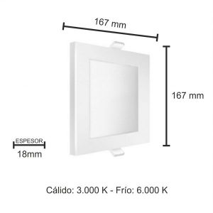 PANEL LED  EMBUTIR CUADRADO 12W MACROLED - Vista 5