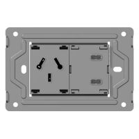 BASTIDOR METALICO TOMACORRIENTE BI-NORMA + DOS USB-C MILAN MACROLED (SIN FRENTE)