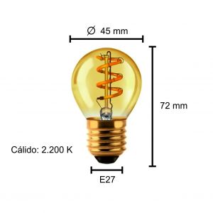 LAMPARA GOTA GOLDEN FILAMENTO LED 3W E27 MACROLED - Vista 3