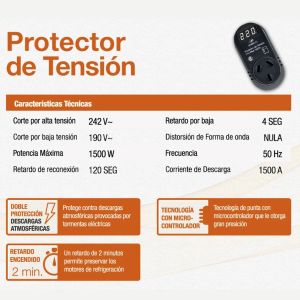 PROTECTOR DE TENSION 1500W HELADERA C/VOLTIMETRO STAND BY - Vista 4