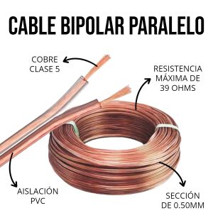 CABLE BIPOLAR PARALELO CRISTAL 0.50MM X 100 MTS EPUYEN - Vista 3