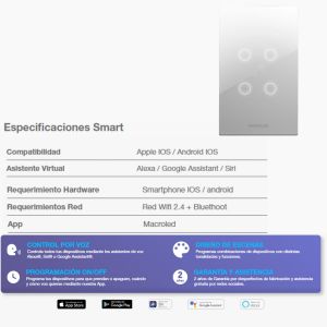 TECLA SMART ROMA MACROLED 4 CANALES CON CAPACITOR - Vista 3