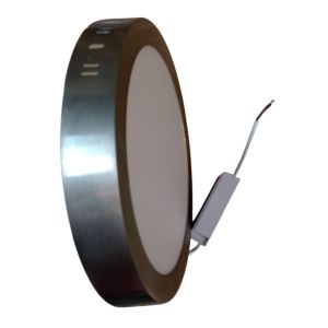 PANEL LED APLICAR REDONDO 18W PLATEADO MACROLED - Vista 3