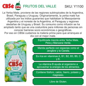 PAQUETE YERBA CBSE FRUTOS DEL VALLE 500 GR - Vista 3
