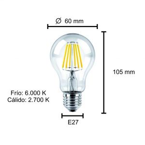 LAMPARA BULBO FILAMENTO LED 6W E27 MACROLED - Vista 5