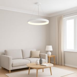 LAMPARA COLGANTE LED ACERO BLANCO 38W COSMO DISEÑO MINIMALISTA LEUK - Vista 3