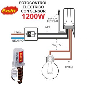 FOTOCONTROL ELECTRICO 1200W C/SENSOR EXULTT - Vista 2
