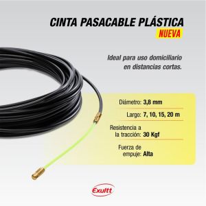 CINTA PASACABLE PLASTICA DE 15 MTS 3.8 DIAMETRO EXULTT - Vista 2