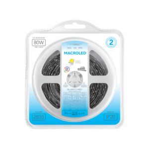 CINTA LED 80W 12V 2835 IP 20 X 5 MTS MACROLED - Vista 2